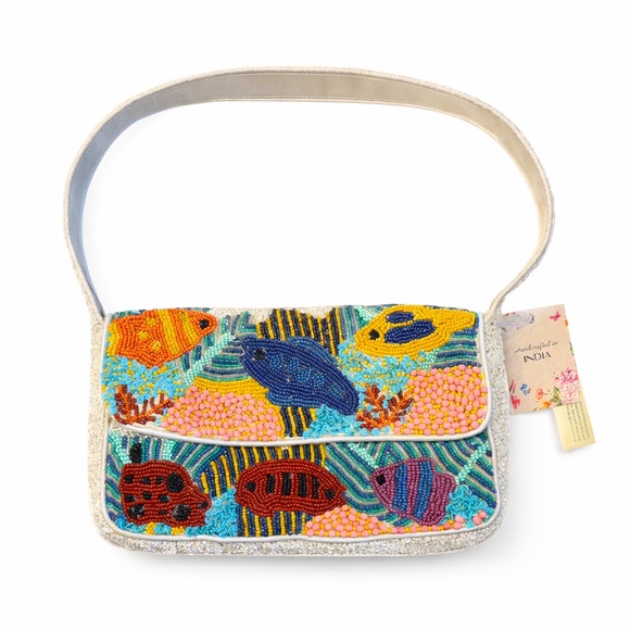 Viral Fish Sea Beaded Bag NWT - Picture 2 of 9